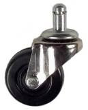 2" x 13/16" Soft Rubber Wheel Caster With 7/16" x 7/8" Grip Ring Stem - 80 Lbs Capacity