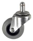 2" x 13/16" Thermoplastic Rubber (TPR) Wheel Swivel Caster with 7/16" x 7/8" Grip Ring Stem - 80 Lbs Capacity
