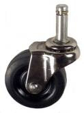 2-1/2" x 13/16" Soft Rubber Wheel Caster with 7/16" x 1-7/16" Grip Ring Stem - 80 Lbs Capacity
