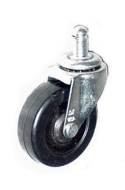 2-1/2" x 13/16" Soft Rubber Wheel Caster with 7/16" x 7/8" Grip Ring Stem - 80 Lbs Capacity