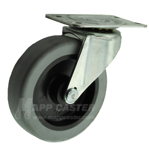 3" x 13/16" Thermoplastic Rubber Swivel Caster - 110 Lbs Capacity