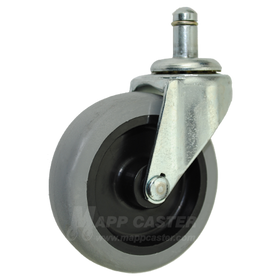 3" x 13/16" Thermoplastic Rubber Wheel Caster with 7/16" x 7/8" Grip Ring Stem - 110 Lbs Capacity