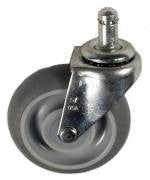 3" x 13/16" Thermoplastic Rubber Crowned Wheel Caster with 7/16" x 7/8" Grip Ring Stem - 120 Lbs Capacity