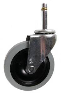4" x 15/16" Thermoplastic Rubber Wheel Caster with 7/16" x 2" Grip Ring Stem - 125 Lbs Capacity