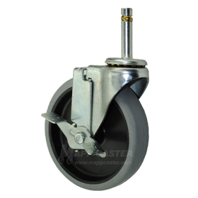 5" x 1" Thermoplastic Rubber Wheel Swivel Caster With 7/16"x 1-15/16" Grip Ring Stem - Part #: 8PRE50204ZNTPRB