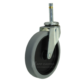 5" x 1" Thermoplastic Rubber Wheel Swivel Caster With 7/16"x 1-15/16" Grip Ring Stem - Part #: 8PRE50204ZNTPR