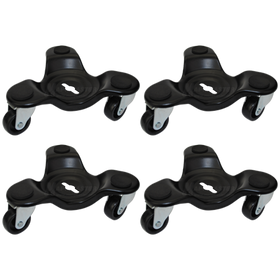 Set of 4 Tri-Wheel Dollies with 1-1/4" Polyolefin Wheels - 200 Lbs Capacity Each (800 Lbs together)