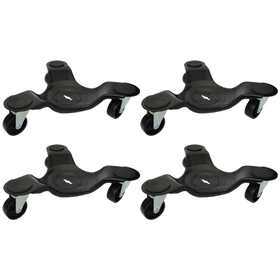 Set of 4 Tri-Wheel Dolly with 2" Polyolefin Wheels - 300 Lbs Capacity (1,200 Lbs Together)