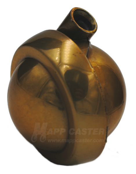 2" Carpet Wheel Metal Ball Caster with Bright Brass Finish - Select Mounting Stem (Made in USA)