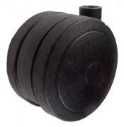 100mm (3.93") Softech Floor Protective Twin Wheel Caster with Black Finish - 225 Lbs Capacity