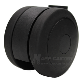 75mm (2.95") Softech Floor Protective Twin Wheel Caster with Black Finish - Select Stem Type