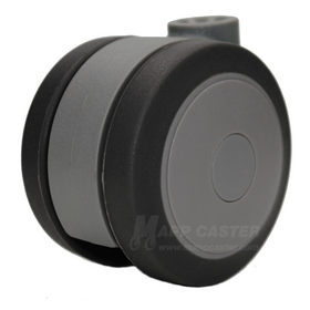 75mm (2.95") Softech Floor Protective Twin Wheel Caster with Grey Finish - Select Stem Type