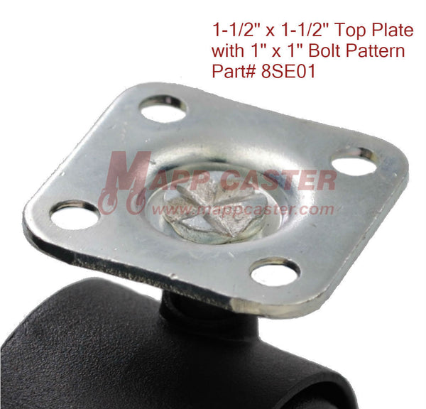 8SE01 - Square Top Plate Stem for Shepherd Pacer 50mm Twin Wheel Casters