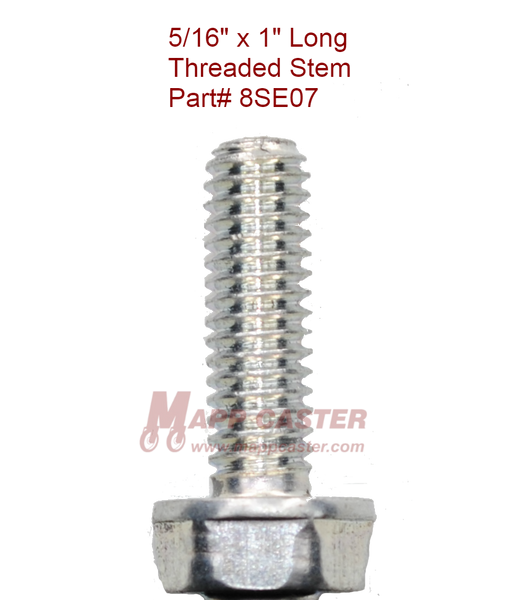 8SE07 - 5/16" x 1" Threaded Stem for Shepherd Pacer 50mm Twin Wheel Casters