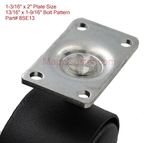 8SE13 - Rectangle Top Plate Stem for Shepherd Pacer 50mm Twin Wheel Casters
