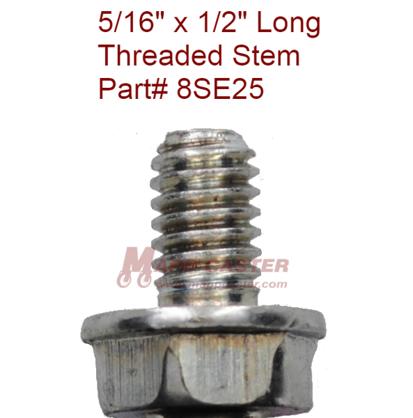 8SE25 - 5/16" x 1/2" Threaded Stem for Shepherd Pacer 50mm Twin Wheel Casters