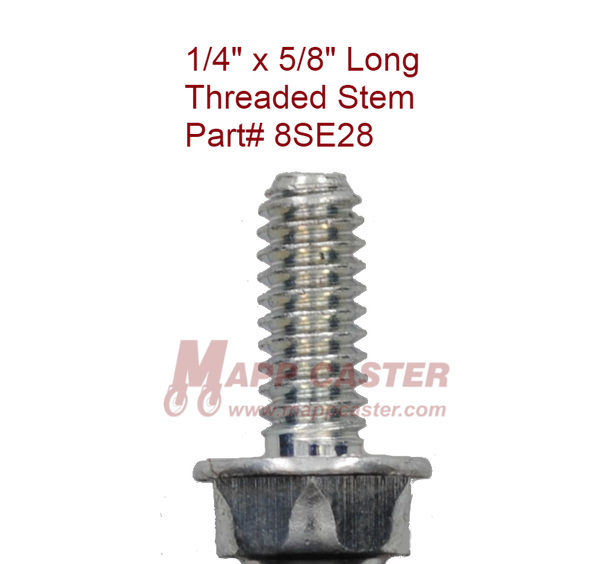 8SE28 - 1/4" x 5/8" Threaded Stem for Shepherd Pacer 50mm Twin Wheel Casters