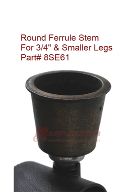 8SE61 - Round Ferrule Stem for Shepherd Pacer 50mm Twin Wheel Casters
