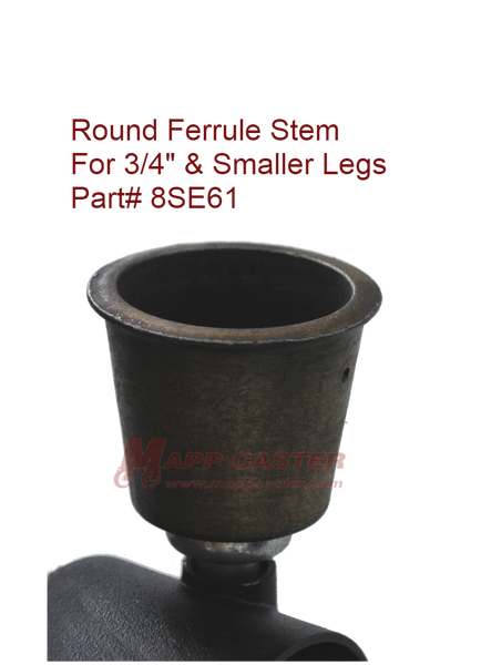 8SE61 - Round Ferrule Stem for Shepherd Pacer 50mm Twin Wheel Casters