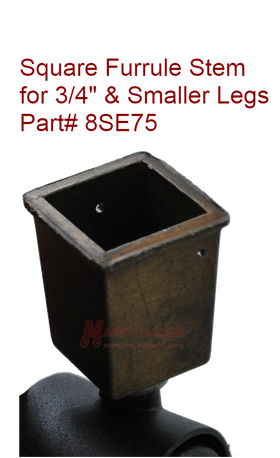 8SE75 - Square Ferrule Stem for Shepherd Pacer 50mm Twin Wheel Casters