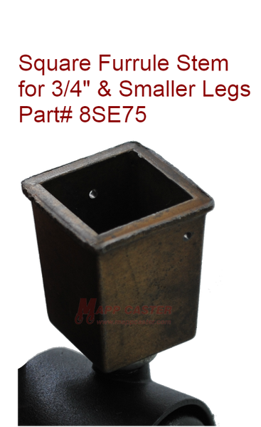 8SE75 - Square Ferrule Stem for Shepherd Pacer 50mm Twin Wheel Casters