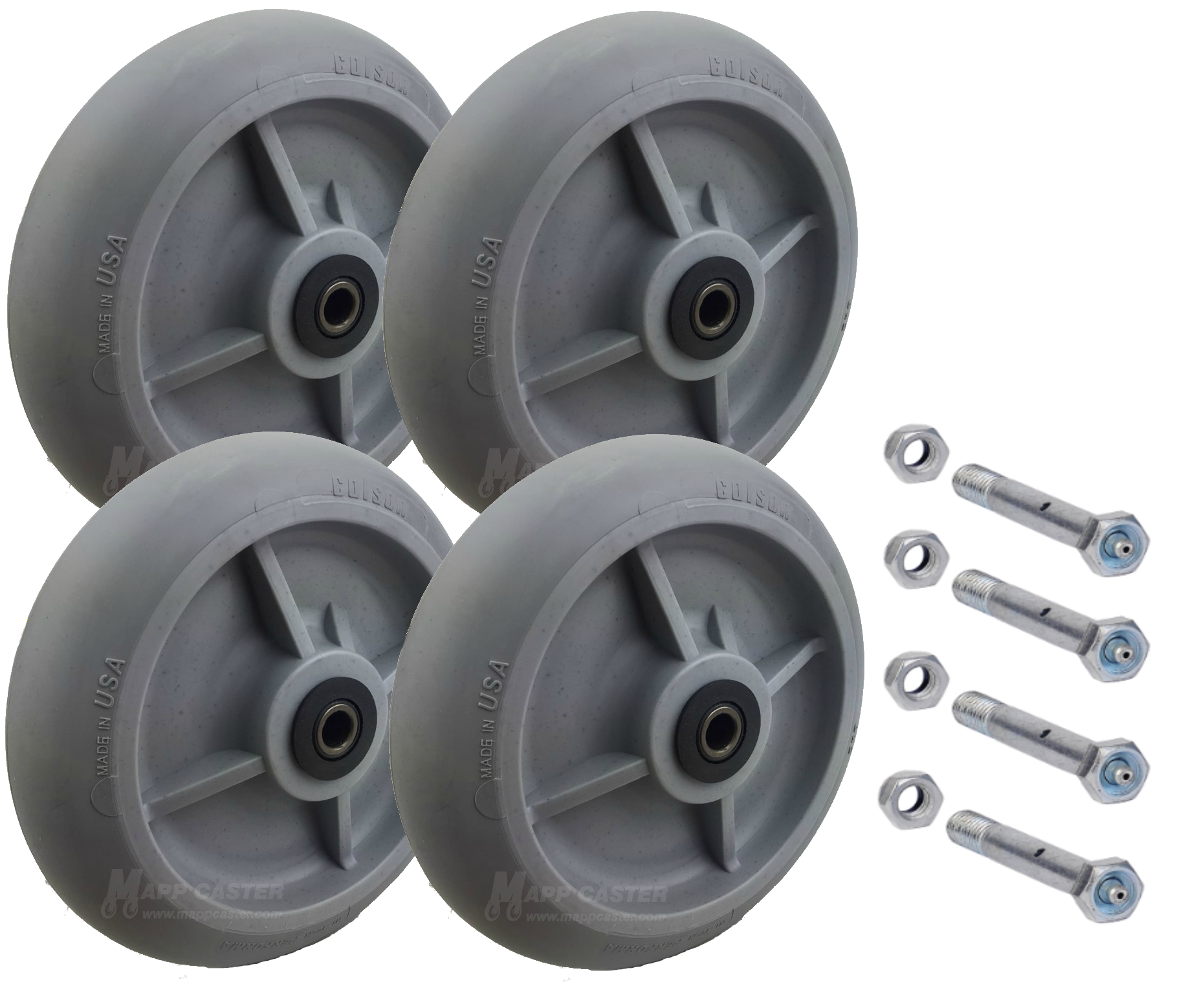 rubber tread for plastic wheels Drywall Dolly Replacement Wheels - 8" Non-marking Rubber Wheels
