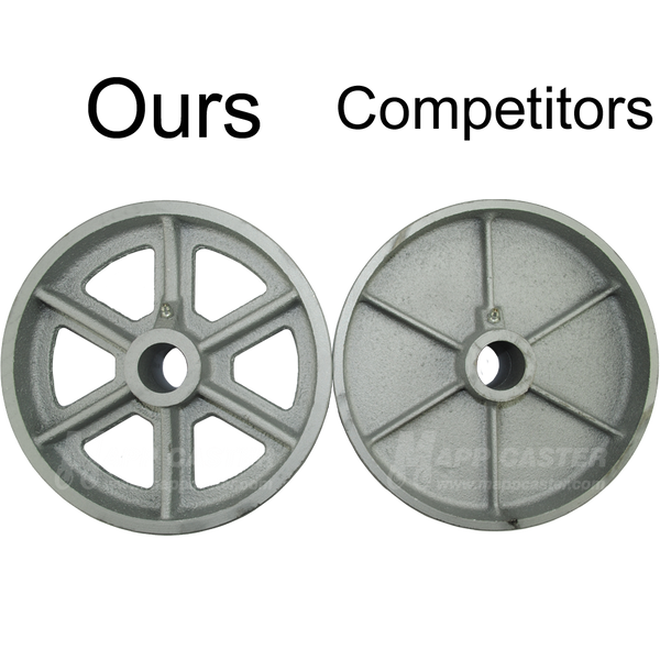 6" x 2" Cast Iron Wheel Swivel Caster with Face Contact Brake - 1,250 Lbs Capacity