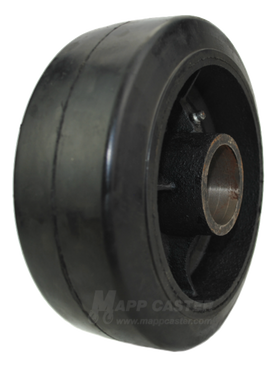 8" x 3" Rubber on Iron Wheel - Part # QRCI8R0