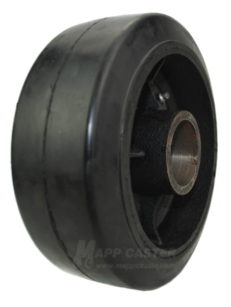 8" x 3" Rubber on Iron Wheel - Part # QRCI8R0