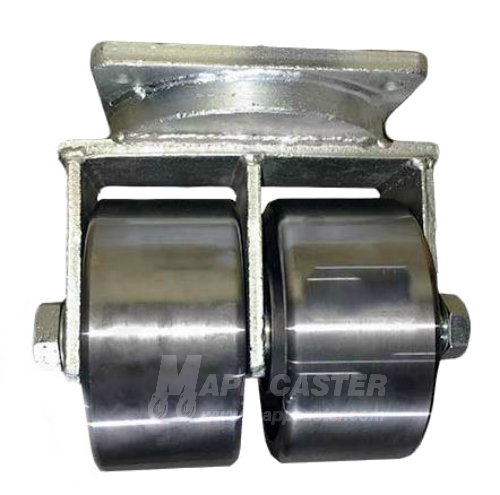 10" x 4" Forged Steel Dual Wheel P96 Rigid Caster - Part #: P96104DWTBFS