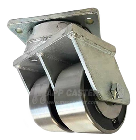 10" x 4" Forged Steel Dual Wheel P95 Swivel Caster - Part # P95104DWTBFS