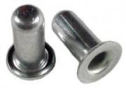 Metal round socket designed for 9/16 inch tubing, with a flanged bottom. Can use in wood or other material you can drill into. 