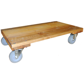 18" x 30" Solid Deck Dolly with 4" TPR Rubber Wheel Casters - 960 Lbs Capacity