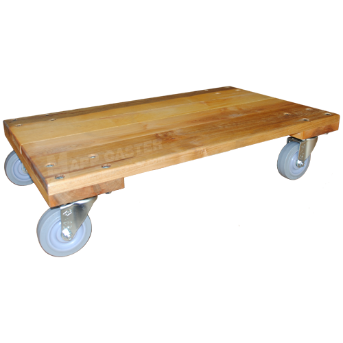 18" x 30" Solid Deck Dolly with 4" TPR Rubber Wheel Casters - 960 Lbs Capacity