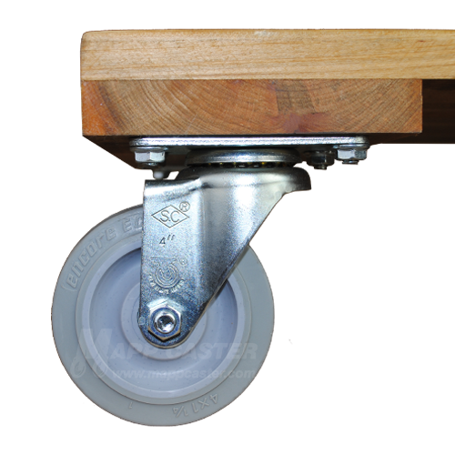 18" x 30" Solid Deck Dolly with 4" TPR Rubber Wheel Casters - 960 Lbs Capacity