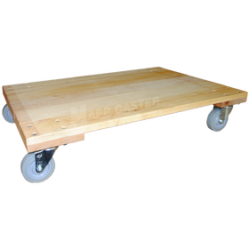 24" x 36" Solid Deck Dolly with 4" TPR Rubber Wheel Casters - 1,000 Lbs Capacity