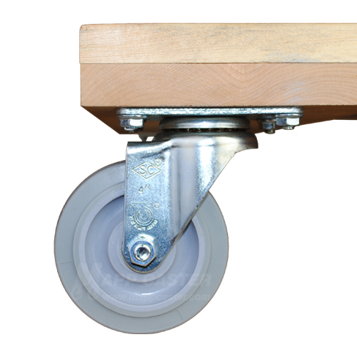 24" x 36" Solid Deck Dolly with 4" TPR Rubber Wheel Casters - 1,000 Lbs Capacity