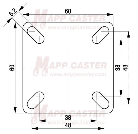 75mm x 25mm (2.95" x 0.98") Thermoplastic Rubber (TPR) Wheel Swivel Caster - 165 Lbs Capacity