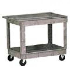 Plastic Two Shelf Service Cart 16" Wide x 30" Long - 500 Lbs Capacity