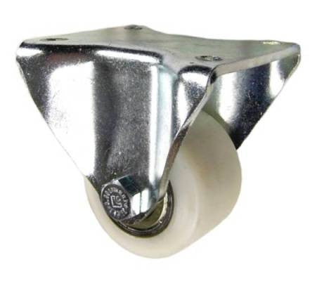 65mm x 40mm (2.55" x 1.57") Nylon Wheel Rigid Caster - 1433 Lbs Capacity