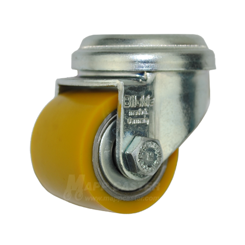 35mm x 27mm (1.37" x 1.06") Polyurethane on Steel Wheel Hollow Kingpin Swivel Caster - 220 Lbs Capacity