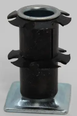 Metal socket designed for 1" OD square tubing for 7/16" grip ring stem.