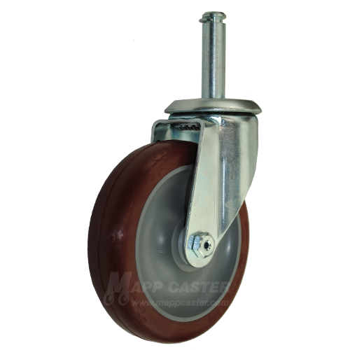5"x1-1/4" Polyurethane Wheel Swivel Caster With 5/8" Grip Ring Stem - Part #:G2.05251.91