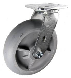 8" x 2" Crowned Thermoplastic Rubber (TPR) Wheel Swivel Caster - 600 Lbs Capacity