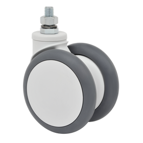 100mm (3.93") Twin Wheel Medical Caster with Thermoplastic Rubber Wheels - 220 Lbs Capacity