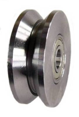 2" x 3/4" (50mm x 18mm) V-Groove Solid Steel Wheel - 260 Lbs Capacity