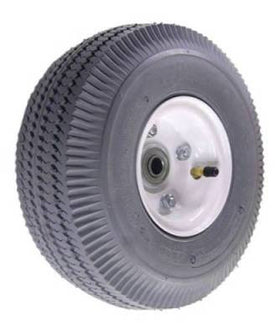 4.10/3.50-4 Grey Air (Pneumatic) Hand Truck Wheel with 2-1/4" Offset Hub - 350 Lbs Capacity