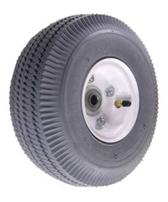 4.10/3.50-4 Grey Air (Pneumatic) Hand Truck Wheel with 2-1/4" Offset Hub - 350 Lbs Capacity