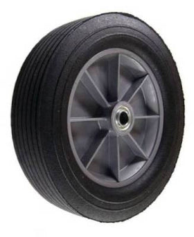 12" x 3" Solid Rubber on Polyolefin Rim with Ball Bearings & 2-1/2" Centered Hub - 750 Lbs Capacity