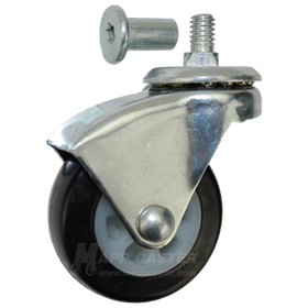 2" x 7/8" Polyurethane Wheel Creeper Caster with T-40 Torx Socket - 75 Lbs Capacity